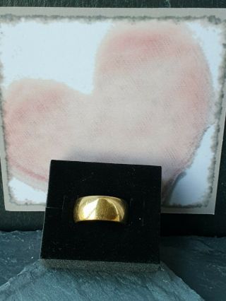 22ct Gold Vintage Wedding Band.  Very Rare 9mm Width.  11.  10 G Size O.  1967.