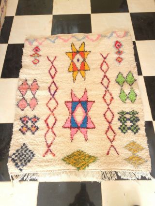 Rug Berber Moroccan Vintage Handmade Wool Carpet Azilal 4 