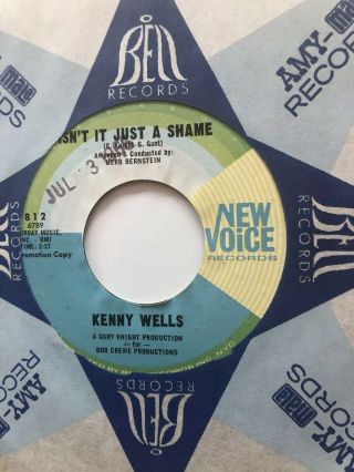 Northern Soul Very Rare Kenny Wells 45 Isn’t It Just A Shame Nm Promo