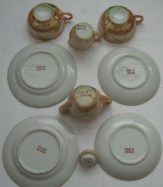 Lusterware Child ' s Porcelain Tea Dish Set Bluebird Vintage 1950 ' s Made in Japan 3