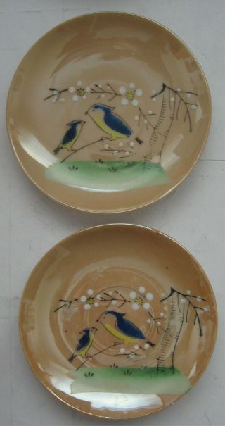 Lusterware Child ' s Porcelain Tea Dish Set Bluebird Vintage 1950 ' s Made in Japan 4