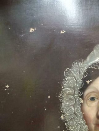 Large Fine Antique BRITISH FOLK Oil Painting Portrait of a Lady c1820 8