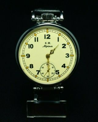 Mens Vintage Watch Alpina K.  M.  Marriage Antiques Wristwatches Swiss Movement Uh