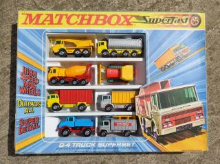 Vintage Matchbox Lesney Superfast G - 4 Construction Gift Set Rare Vnmint Boxed