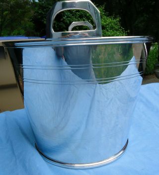 RARE VTG Ralph Lauren LARGE Silver Plate Bucket Special Occasion Signed w/Pouch 4