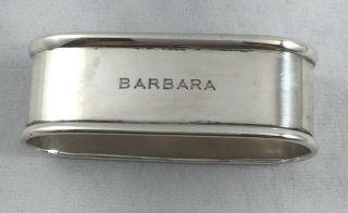 Tiffany Sterling Oval Napkin Ring - Mono Barbara
