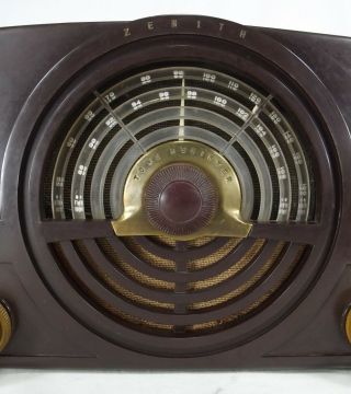 Rare Zenith Radio Model 7h820uz Tube Vintage Marbled Bakelite 1940 