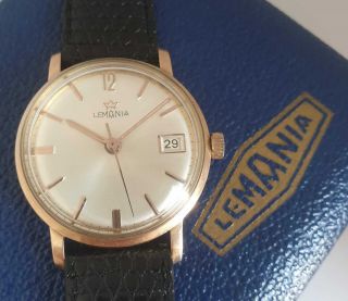 Vintage Gold on Steel 1950 ' s LEMANIA with rare caliber 3065 17 Jewels Watch 2