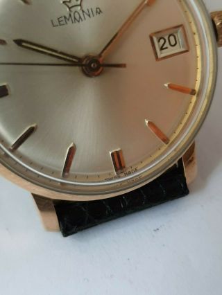 Vintage Gold on Steel 1950 ' s LEMANIA with rare caliber 3065 17 Jewels Watch 4