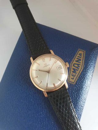 Vintage Gold on Steel 1950 ' s LEMANIA with rare caliber 3065 17 Jewels Watch 5