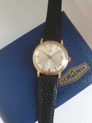 Vintage Gold on Steel 1950 ' s LEMANIA with rare caliber 3065 17 Jewels Watch 6