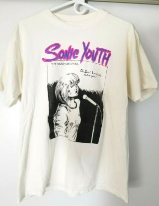 Rare Vintage 1990 Sonic Youth Goo T - Shirt Sz L Double Sided Ss Echo