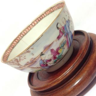 18th C Chinese Porcelain Export Tea Bowl Qing Dynasty Cup Famille Rose Vert