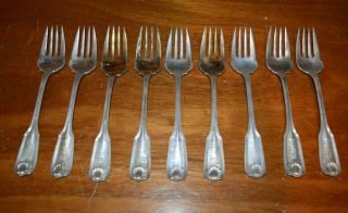 Rare Set 9 Towle Solid Sterling Silver Salad/dessert Forks – Benjamin Franklin