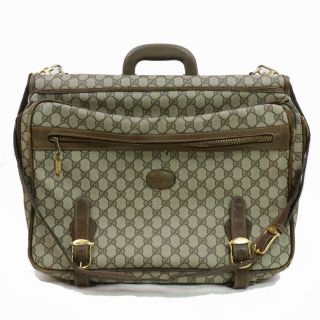 Authentic Vintage Gucci Travel Bag Light Brown Pvc 354758