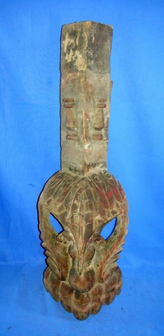 Antique Old Collectible Hand Carved Wooden Peacock Figurine Statue Wall Penal