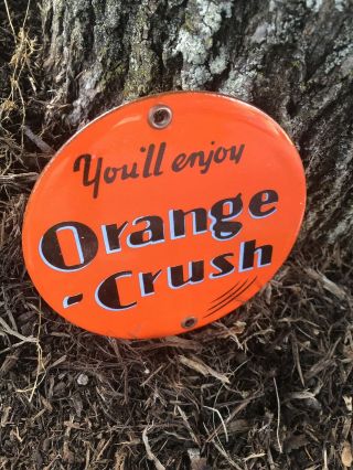 Vintage Orange Crush Soda Pop Porcelain Gas Station Sign