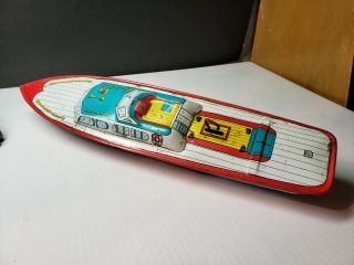Vintage Chein Tin Toy Wind Up Toy Speedboat Peggy Jane