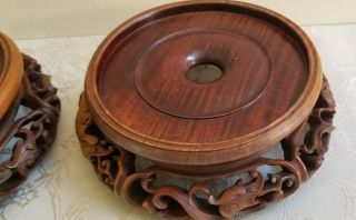 Vintage Chinese Carved Wooden Stands for Vase. 2