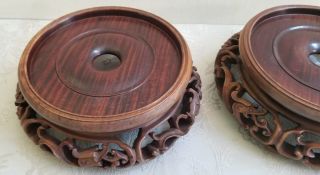 Vintage Chinese Carved Wooden Stands for Vase. 3