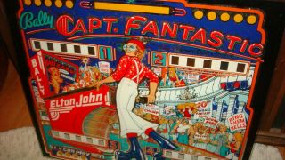 Captain Fantastic Bally Pinball Machine Back Glass Elton John Rare 2