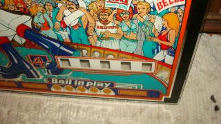 Captain Fantastic Bally Pinball Machine Back Glass Elton John Rare 5