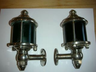 Vintage Launch Running Lights Nickel Plated