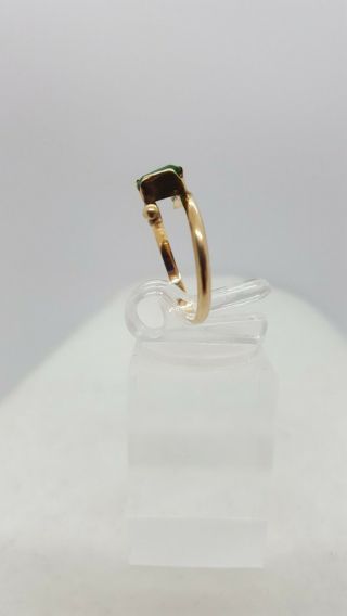 Vintage 14K Rose Gold Hand Made Emerald Ring 5