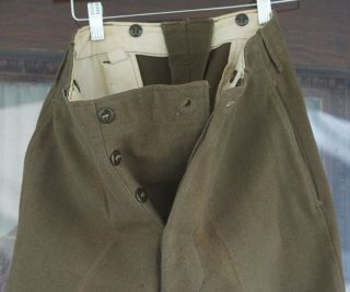 Unissued WW2 WWII US Army Officers Trousers Pants Wool Green 30 X 33 1944 Dated 2
