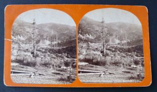 Head Of Flume Of Colorado S M Co.  Butte Mt Stereoview T H Rutter Rare Gold Rush