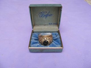 Rare 1950s/60s 10k Solid Gold Balfour Florida Highway Patrol Ring W/box