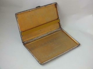 Large Heavy Solid Sterling Silver Cigarette Case 1956/ L 13.  8 cm/ 199 g 6