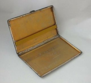 Large Heavy Solid Sterling Silver Cigarette Case 1956/ L 13.  8 cm/ 199 g 7