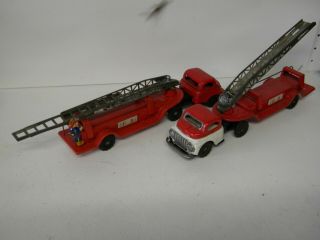 2 Vintage " Cragstan " Fire Trucks Japan For Restoration Parts