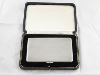 Vintage Solid Sterling Silver Cigarette Case In Fitted Box 1956 224 G