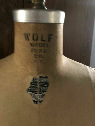 Vintage 1969 Wolf Dress Form Mannequin Size 12 Collapsible Cage Cast Iron Base 4