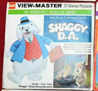 The Shaggy Dog D.  A.  View - Master Reels 3pk In Packet With Book.