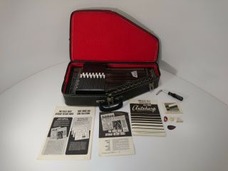 Vintage Oscar Schmidt Autoharp 15 Button With Case,  Wrench,  Picks,  Manuals
