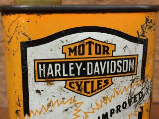 Vintage 1950s ' Harley - Davidson Rare Oil Can Chain Saver 8oz Oiler Empty 7
