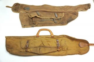 Vintage Wwii Era Canvas And Leather Carry Case For A Rifle Or Shotgun ??