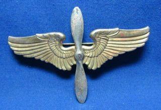 Wwii Sterling Army Air Forces Cadet 3 Inch Wings Badge By Truart Pin Back