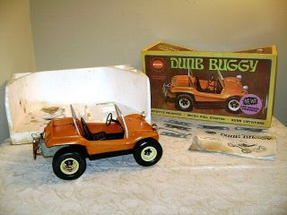 Vintage Orange Cox Gas Powered Dune Buggy Thimble Drome W/ Box