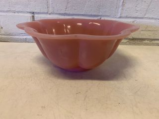 Vintage Antique Chinese Republic Period Pink Peking Glass Bowl Marked China