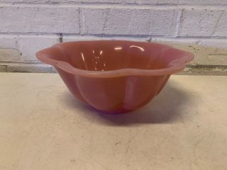 Vintage Antique Chinese Republic Period Pink Peking Glass Bowl Marked China 3