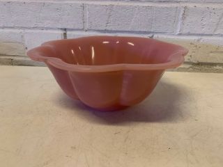 Vintage Antique Chinese Republic Period Pink Peking Glass Bowl Marked China 4