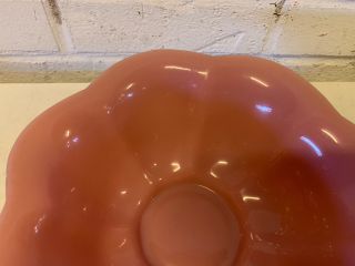 Vintage Antique Chinese Republic Period Pink Peking Glass Bowl Marked China 5