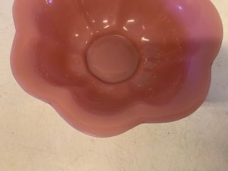 Vintage Antique Chinese Republic Period Pink Peking Glass Bowl Marked China 6