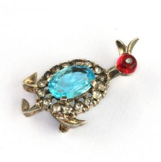 VTG 1948 Trifari Alfred Philippe Sterling Silver Faceted Jelly Belly Duck Brooch 3