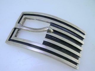 Mexican 970 Sterling Silver Belt Buckle by ANTONIO PINEDA Taxco 2