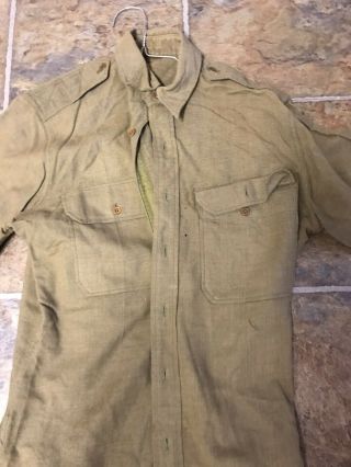 WW2 US Army Man ' s Uniform Complete Wool 34x31 Pant 15x32 Shirt 2